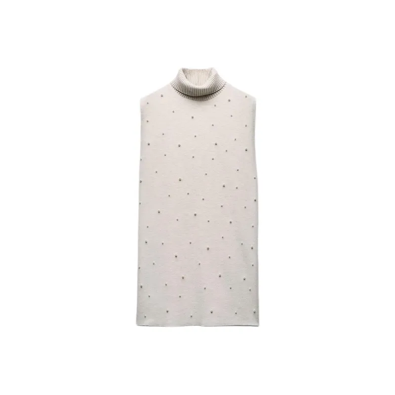 ZARA Sleeveless Dress Women's Zebra Print Beige-0