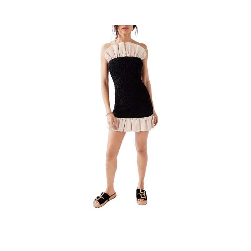 FREE PEOPLE The Wolf Gang Marisol Mini Dress Sleeveless Dress Women's Black-0
