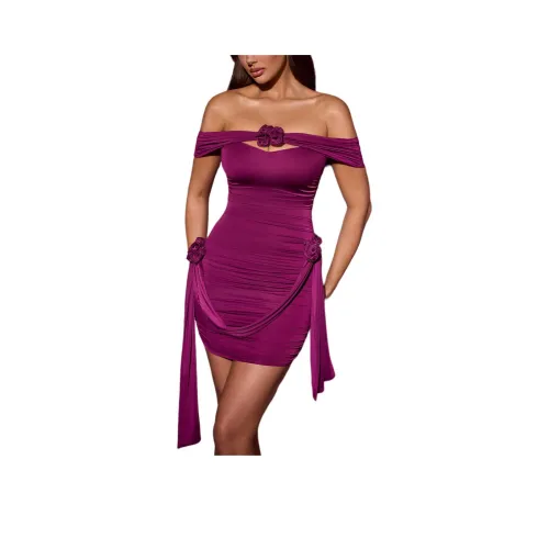 OH POLLY SS25 Roselle Short-Sleeved Dresses Women's Plum