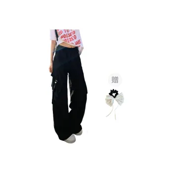 PAVEA Cargo Pants Women's Black+Hair Tie Comes With