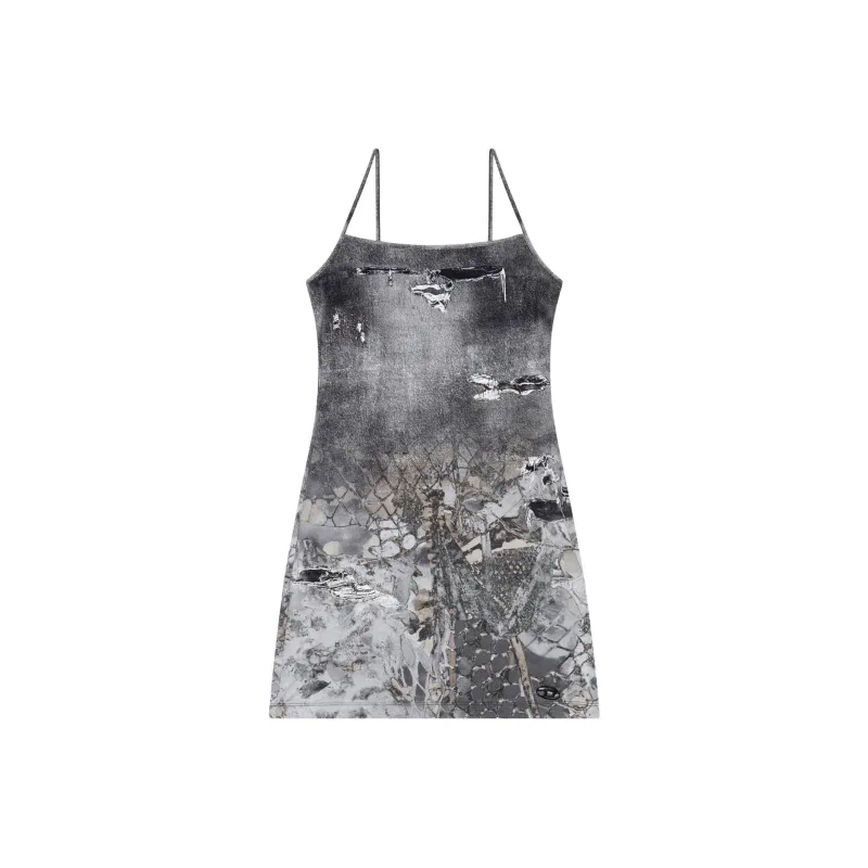 DIESEL D Hoppyn Denim print Minidress-0