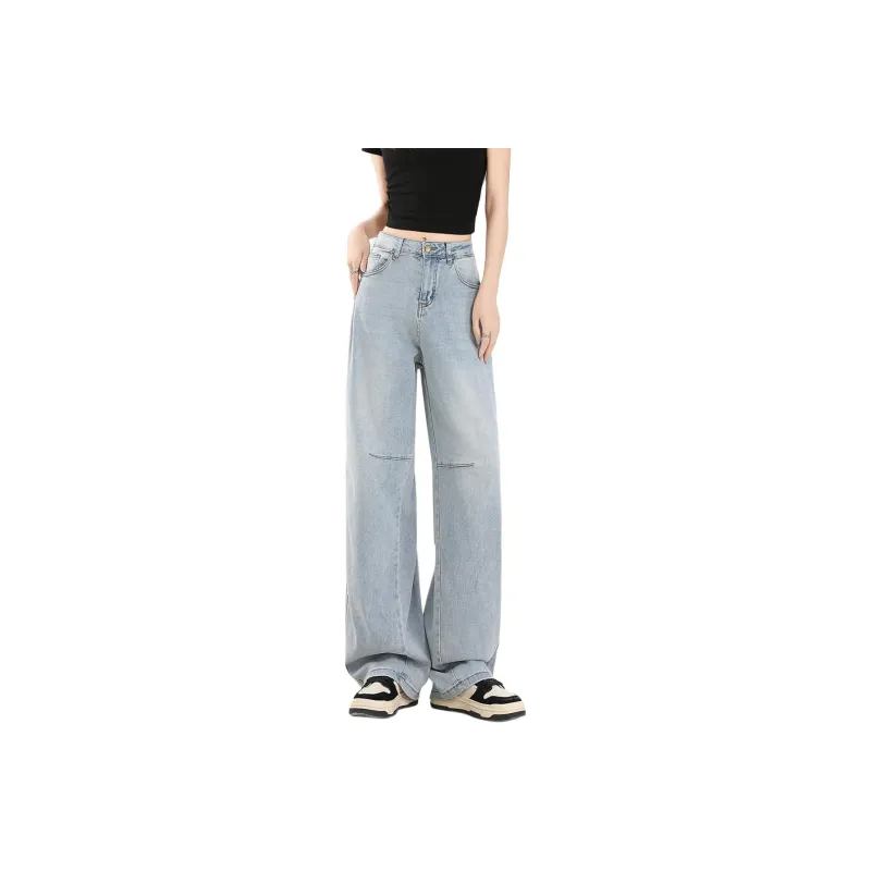 FAWENXIANGZI Jeans Women's Light Blue-0