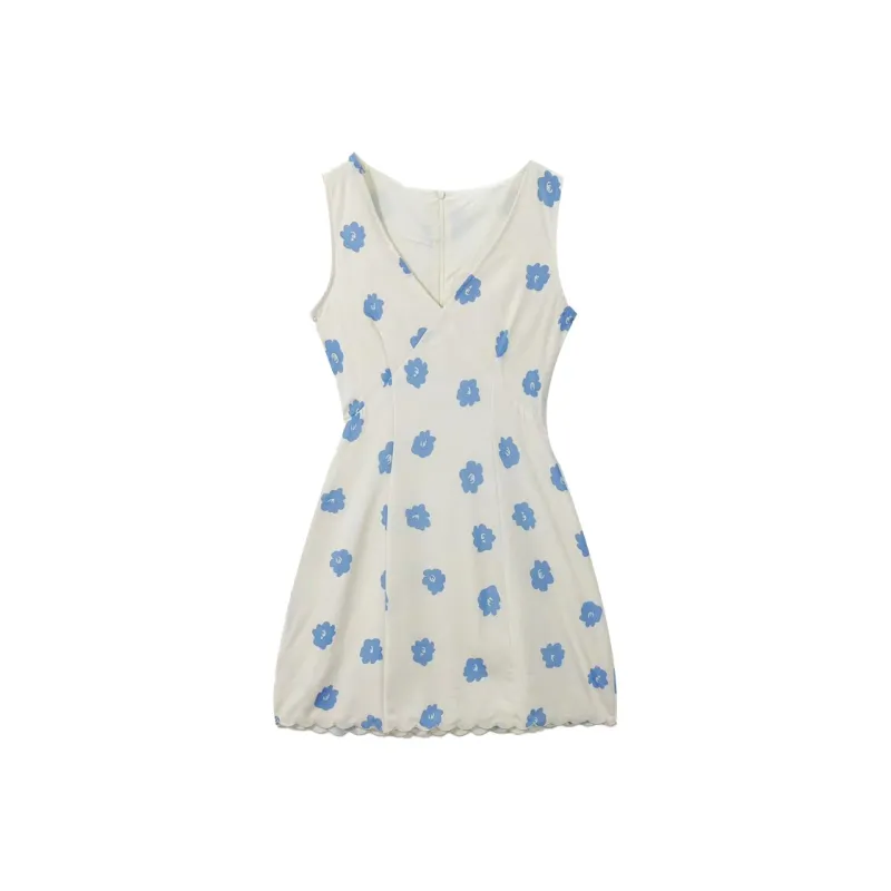DOSOHEB Sleeveless Dress Women's Blue-0