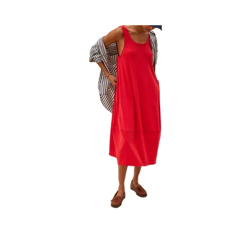 FREE PEOPLE Perth Barrel Tee Midi Sleeveless Dress Women's High Risk Red