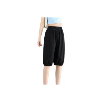 JEANSWEST Japanese Minimalist Style Everyday Commute Versatile High Rise Comfortable Hem Elastic 5/8 Summer Women's