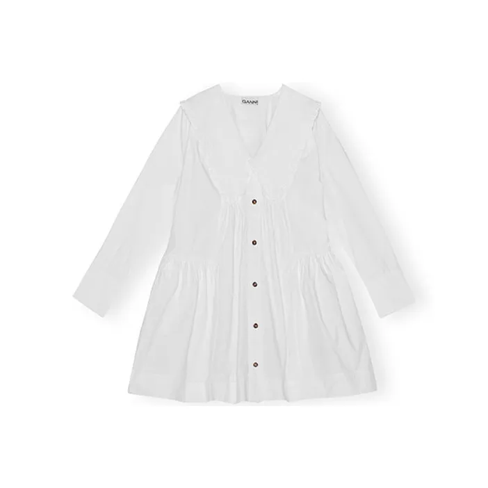 GANNI Ruffled-Trim Mini Dress-0