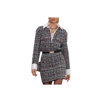 CHANEL Long-Sleeved Dresses Women's Black