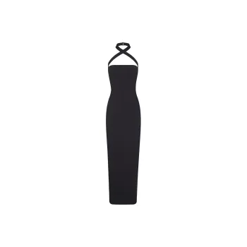 SKIMS FITS EVERYBODY WRAP LONG SLIP DRESS Slip Dresses Women's ONYX/Onyx