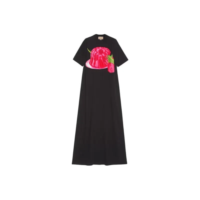 GUCCI Short Sleeved Dress Women's Black-0