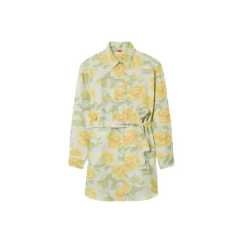 KENZO Peonies' Kimono Sleeved Shirt Dress