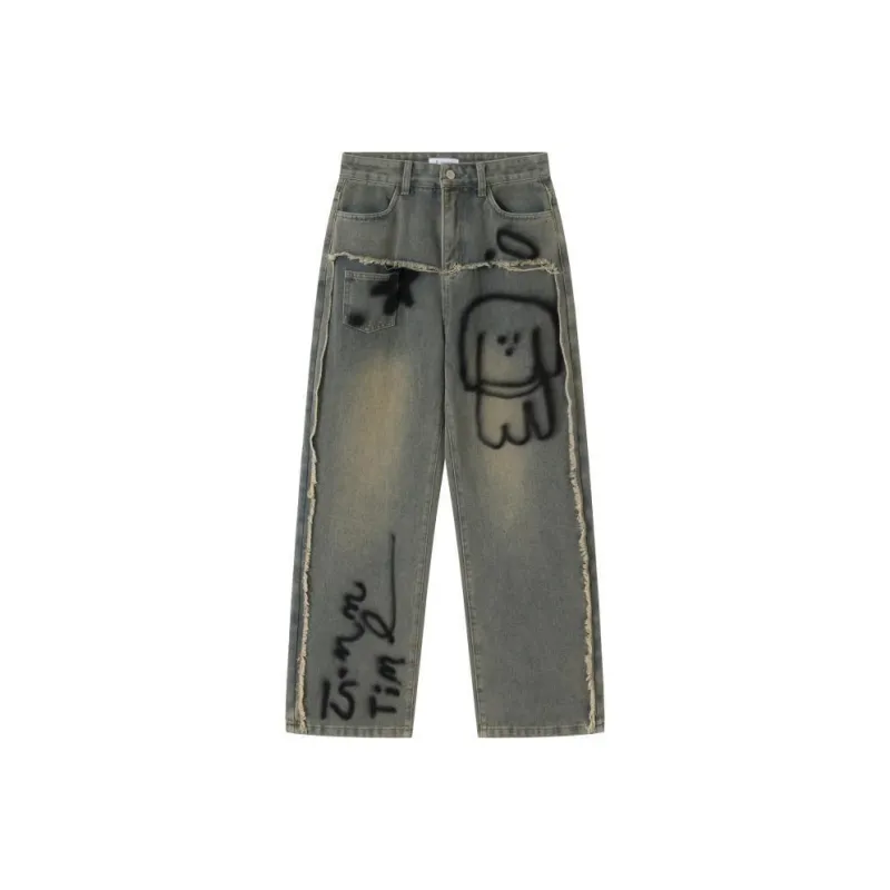 YuChaJia Jeans Women's Vintage Blue-0