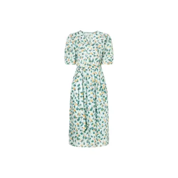 JZ Juzui Short-Sleeved Dresses Women's Floral Light Green
