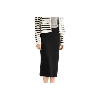 SNOWFORTE Knit Long Skirts Women's Obsidian Black