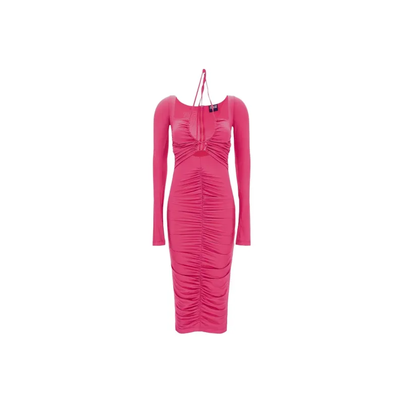 VERSACE JEANS COUTURE Cut out Lace up Midi Dress-0