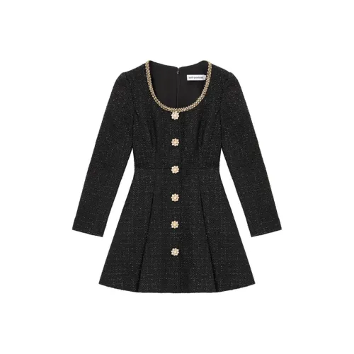 Self-portrait Long-Sleeved Dresses Women's Classic Black