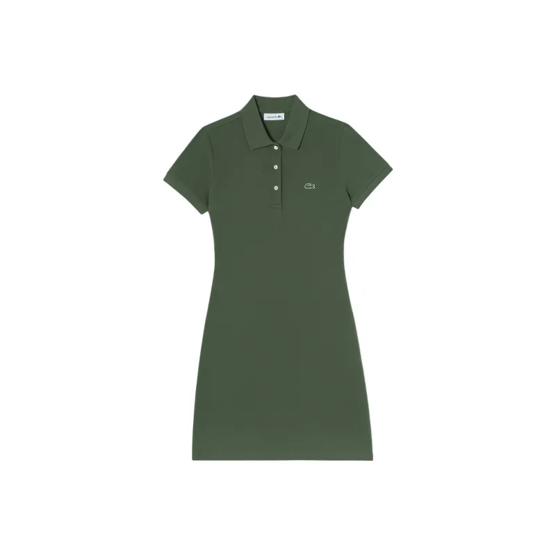 LACOSTE Short Sleeved Dress Women's Green-0