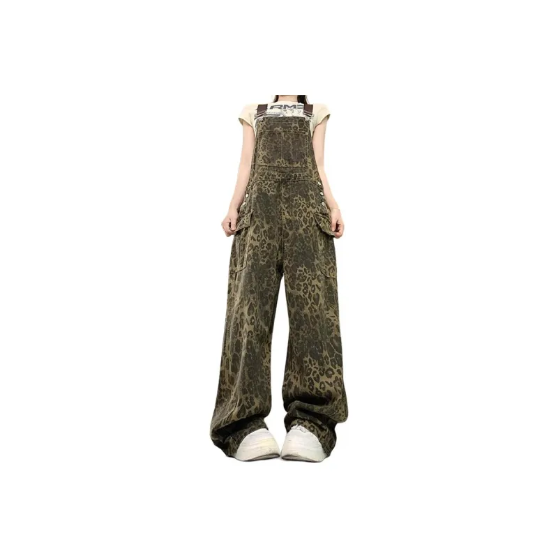 Concubine Zhu Overalls Women's Leopard Print-0