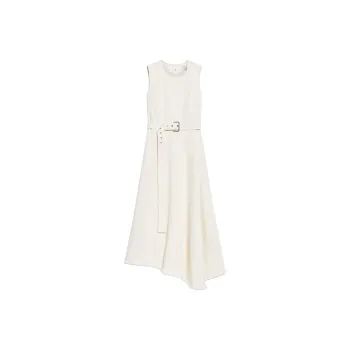 WEEKEND MaxMara Durata Collection Sleeveless Cotton Bull Denim Dress Sleeveless Dress Women's White