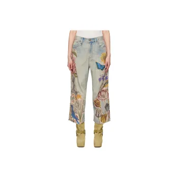 R13 Floral appliqué Jeans