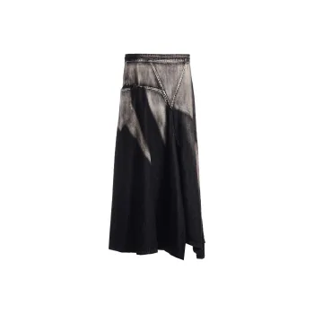 Yohji Yamamoto Denim Long Skirt Women's Black