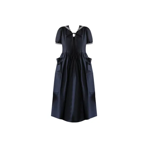 WUPODAMANVZHUANG Short Sleeved Dress Women's Black