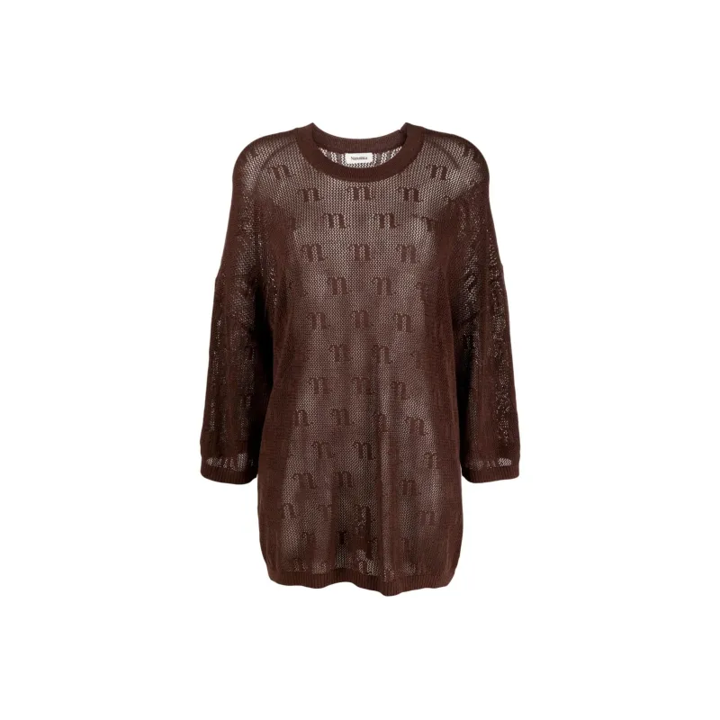 NANUSHKA Logo Crochet Mini Dress-0