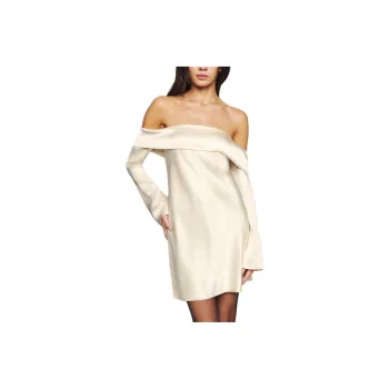 REFORMATION Maves Dress Long-Sleeved Dresses Women's Almond