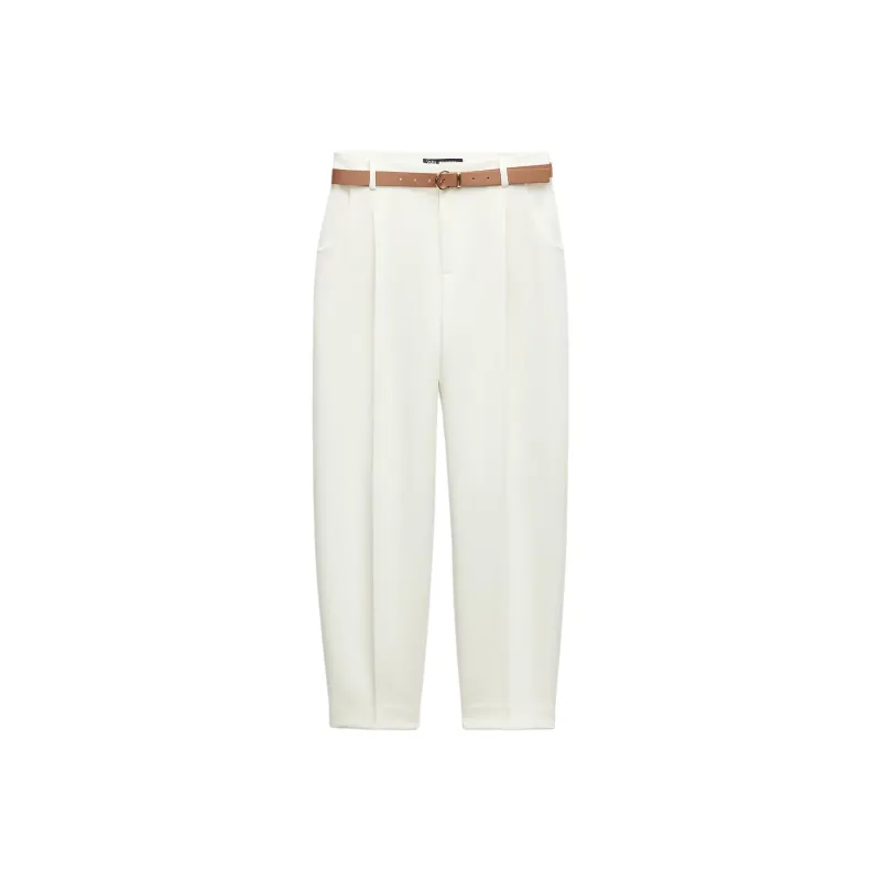 ZARA Casual Pants Women's Frosted White-0