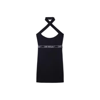 OFF WHITE Logo Band Cross Over Dress