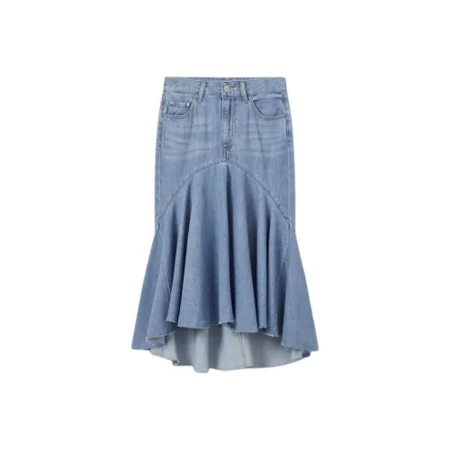 Levi's Denim Long Skirts Women's Light Blue