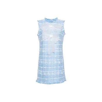 OSCAR DE LA RENTA Oversized-bow Tweed Mini Dress
