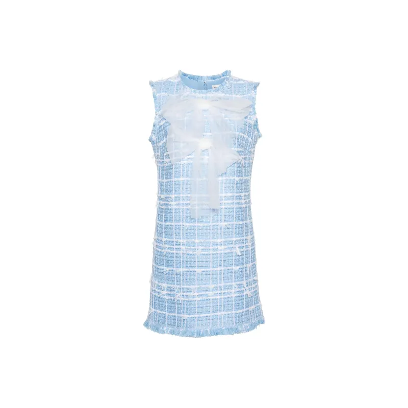 OSCAR DE LA RENTA Oversized-bow Tweed Mini Dress-0