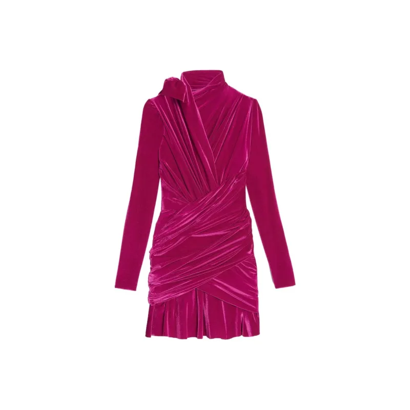 Balenciaga Long-sleeve Draped Dress-0