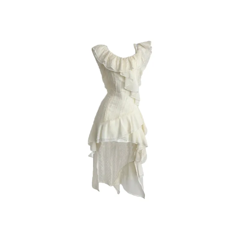 BEAUTIFUL CONFESSION Short Sleeved Dress Women's Apricot-0