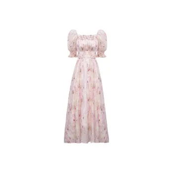 DPLAY Short Sleeved Dress Women's First Love Blended Pink