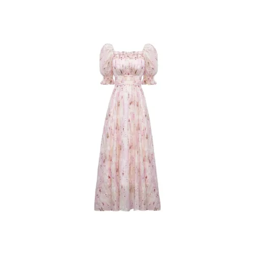 DPLAY Short Sleeved Dress Women's First Love Blended Pink