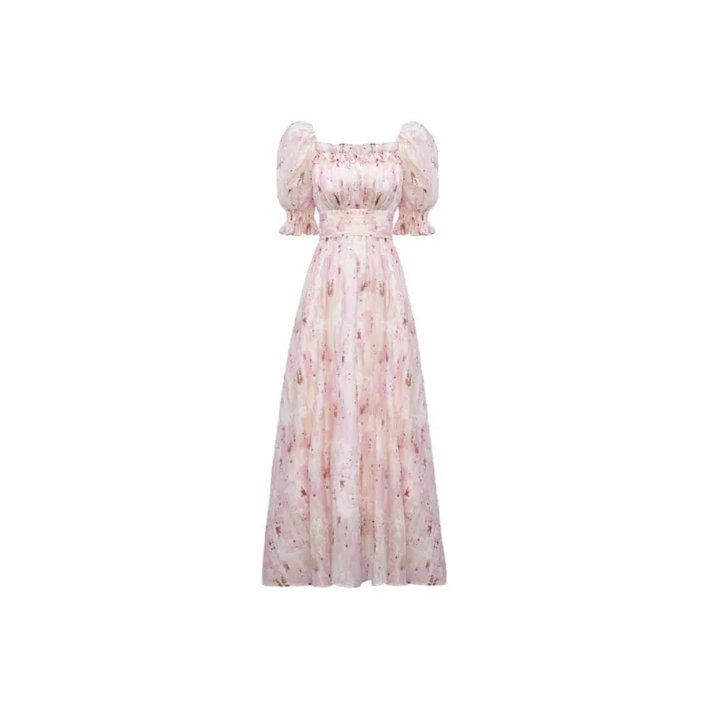DPLAY Short Sleeved Dress Women's First Love Blended Pink-0