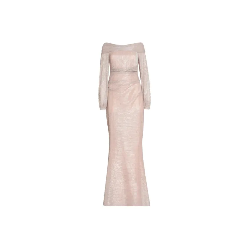 Talbot Runhof Long Sleeved Dress Women's Pink-0