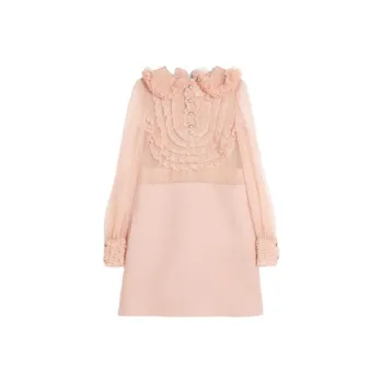 Valentino Crepe Couture Lace Detailed Dress