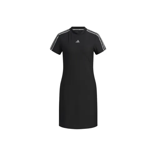 Adidas 3 Stripes Dress Short Sleeved Dress Women's Black