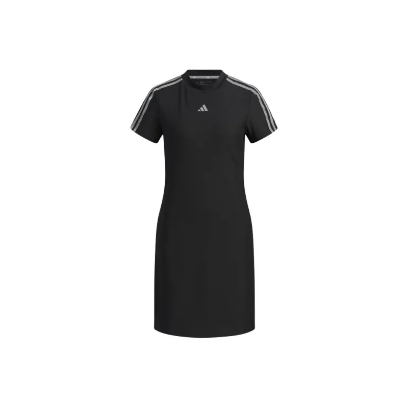 Adidas 3 Stripes Dress Short Sleeved Dress Women's Black-0