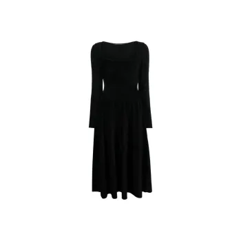 Antonino Valenti Square neck Corduroy Flared Midi Dress