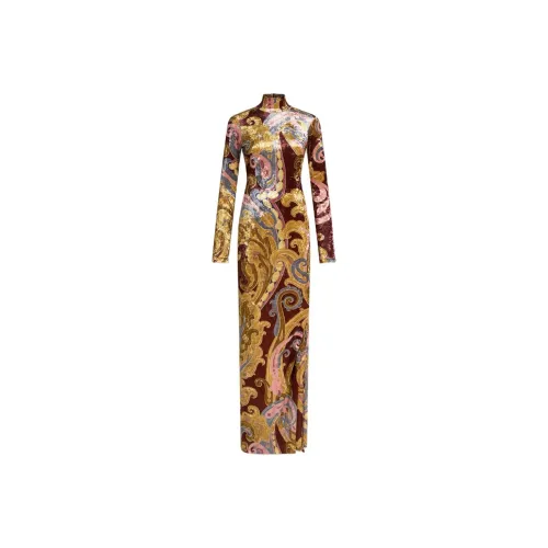 ETRO Paisley Printed Turtleneck Chenille Dress