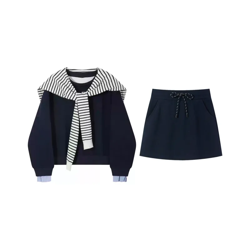 FLIM Sweatshirt Set Women's Navy Blue-0
