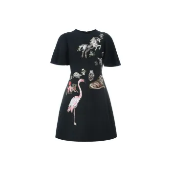 Valentino Short Sleeved Dresses Women's Black