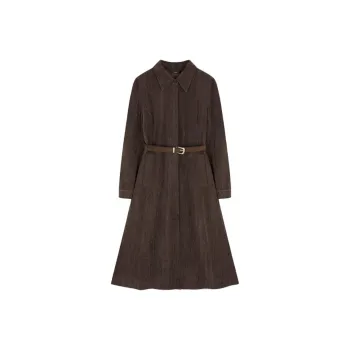 IHIMI Long Sleeved Dresses Women's Dark Coffee
