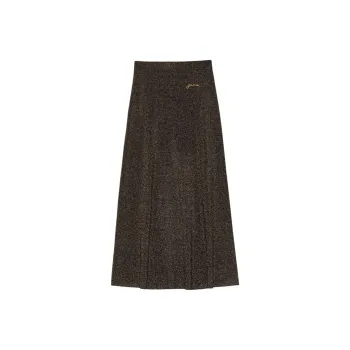 GANNI Logo Embroidered Knit Maxi Skirt