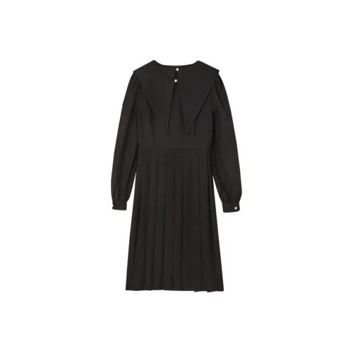 【dme】 Long Sleeved Dresses Women's Charcoal Black