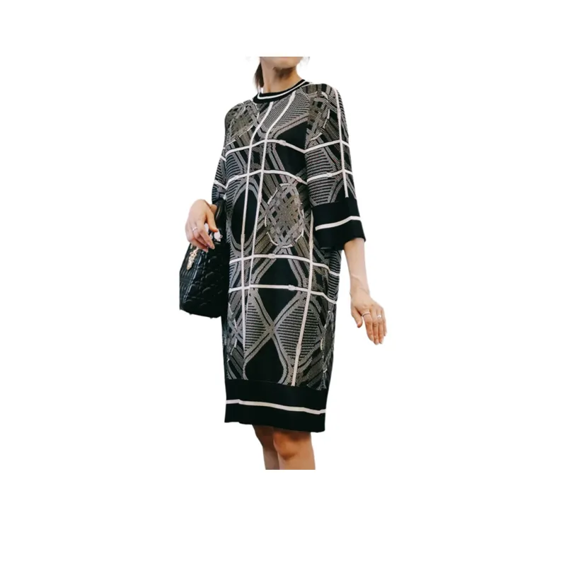 HERMES Long-Sleeved Dresses Women's Black-0
