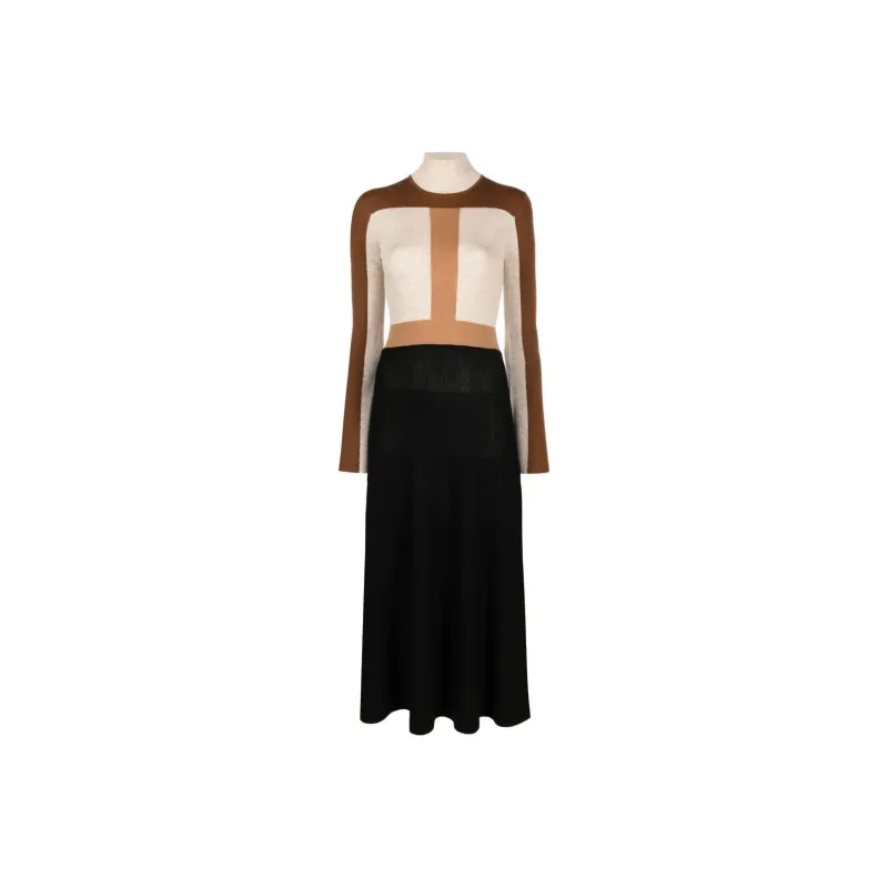 Chloé Colour-block Knitted Wool Dress-0